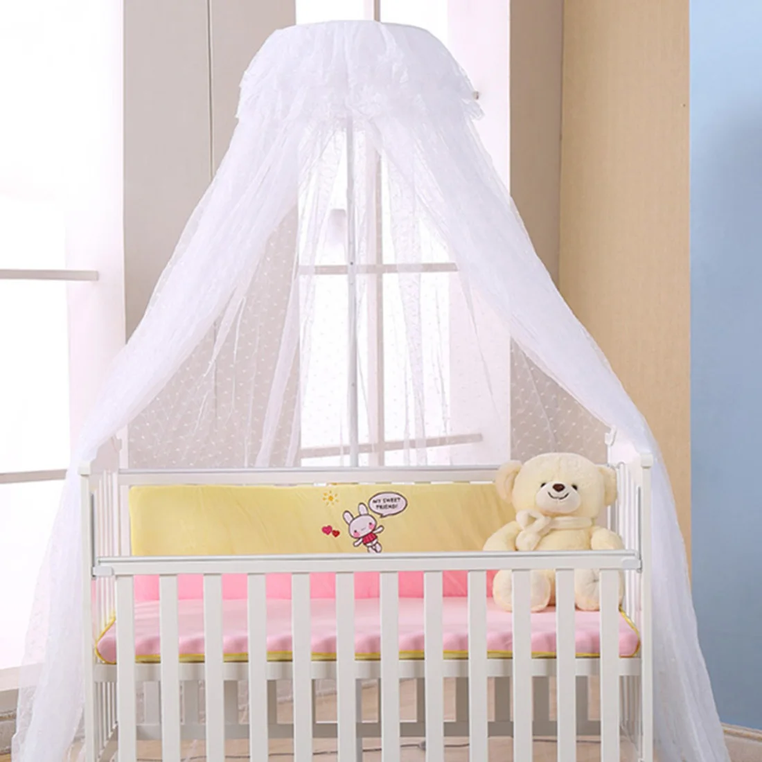 

Baby Crib Netting Summer Baby Room Mosquito Net Baby Bed Canopy Tents Round Lace Dome Mosquito Netting Infant Cot Decor Nets