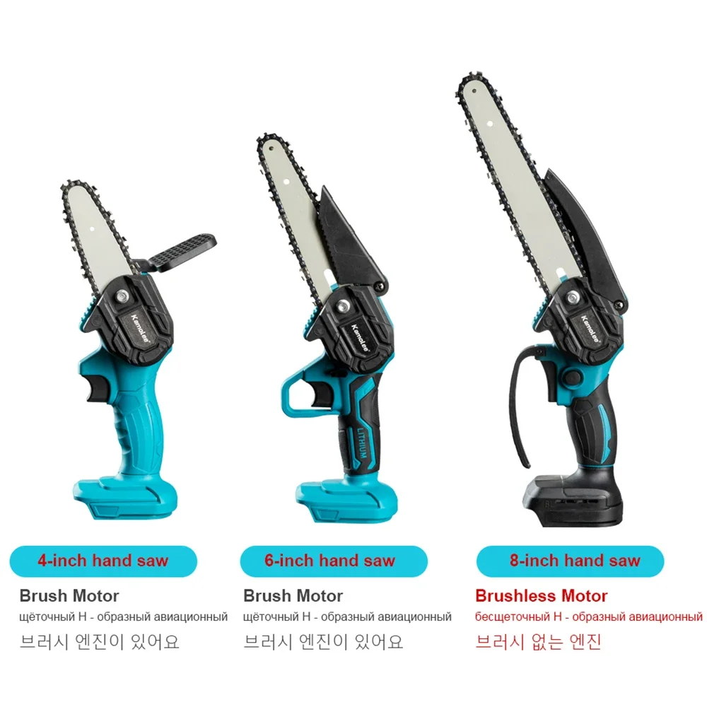 Kamolee 전기 체인톱, 미니 체인톱, 목재 절단기, 정원 가지치기 전동 공구, Makita 18V 배터리용, 24V, 4 인치, 6/8 인치