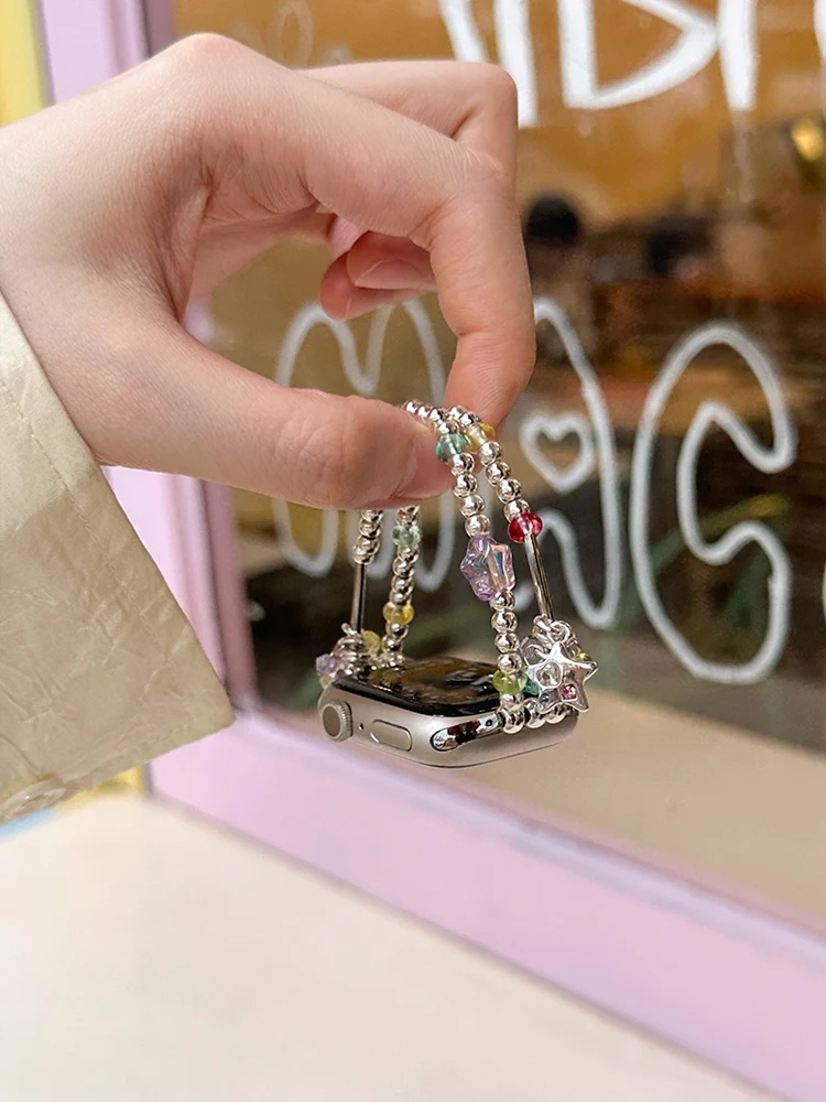 Elasticity Heart Band Metal Bracelet Strap