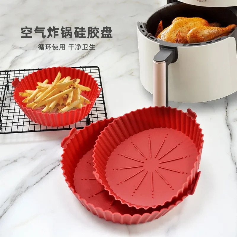 

Air fryer silicone baking pan Multifunctional lined fryer baking pan