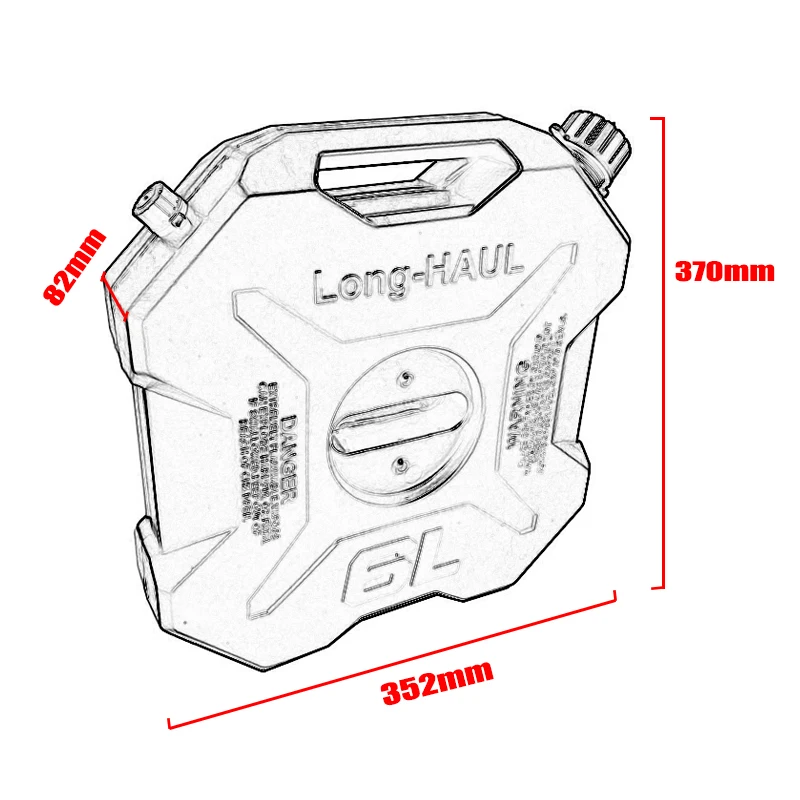 New 6L Fuel Tank Petrol Cans Barrels Can Gas Spare Container Anti-static Jerry Can Polaris Fuel Tank Pack Jerrycan