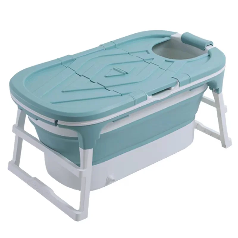 Adult Folding Plastic Bathtub  Portable Bathing Barrel Spa Bathtub 2