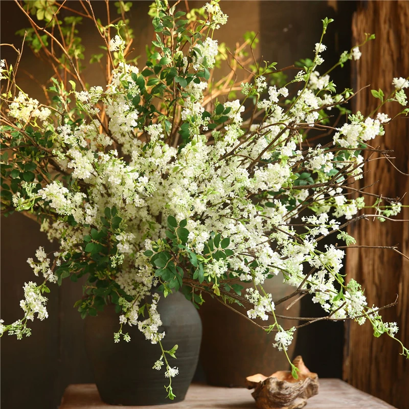 35 LONG Artificial Snow Willow Decor Sticks Floral Arrangement Table Decor  Home Office Decor Wedding Floral Tiny White Flower Branch -  Norway