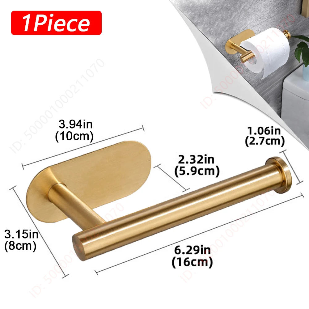Adhesive Bathroom & Kitchen Toilet Paper Holder - Absorbent Towel Dispenser and Storage Accessory