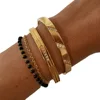 CARLIDANA Delicate Wholesale Custom Non Tarnish 18K Gold Plated Stainless Steel Bracelet Chunky Geometric Inlaid Crystal Bangle 5