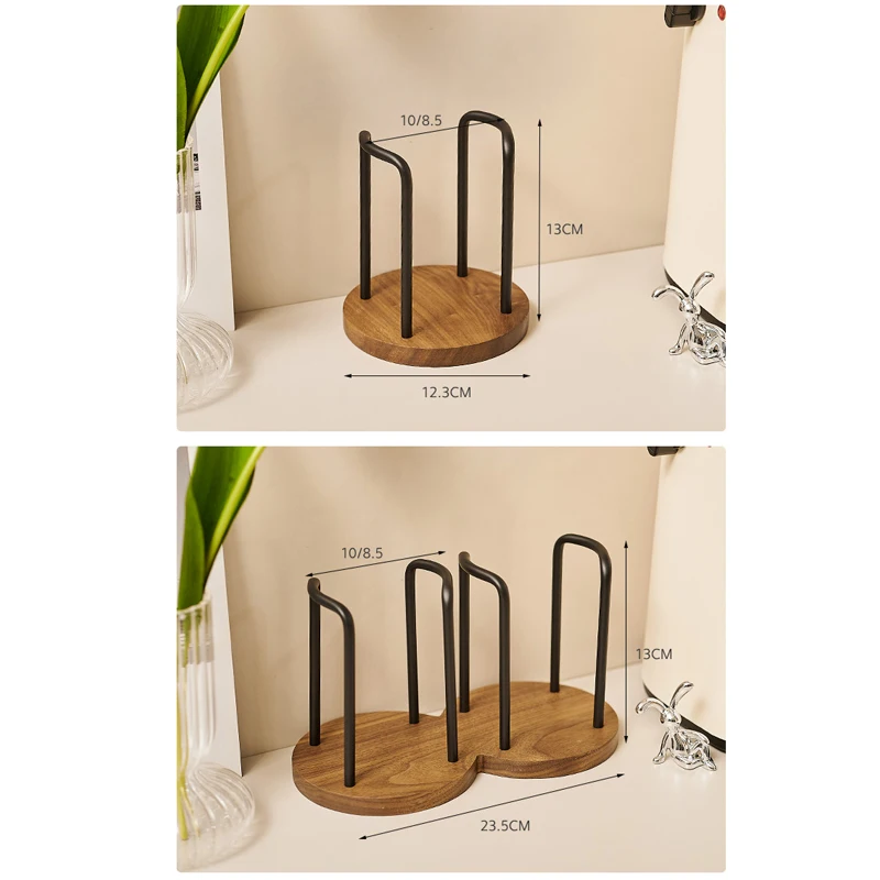 Disposable Cup Storage Holder Rack Shelf Water Tea Cups Wood Dispenser with Longer Stick Mug Display Stand Organizer Supplies images - 6