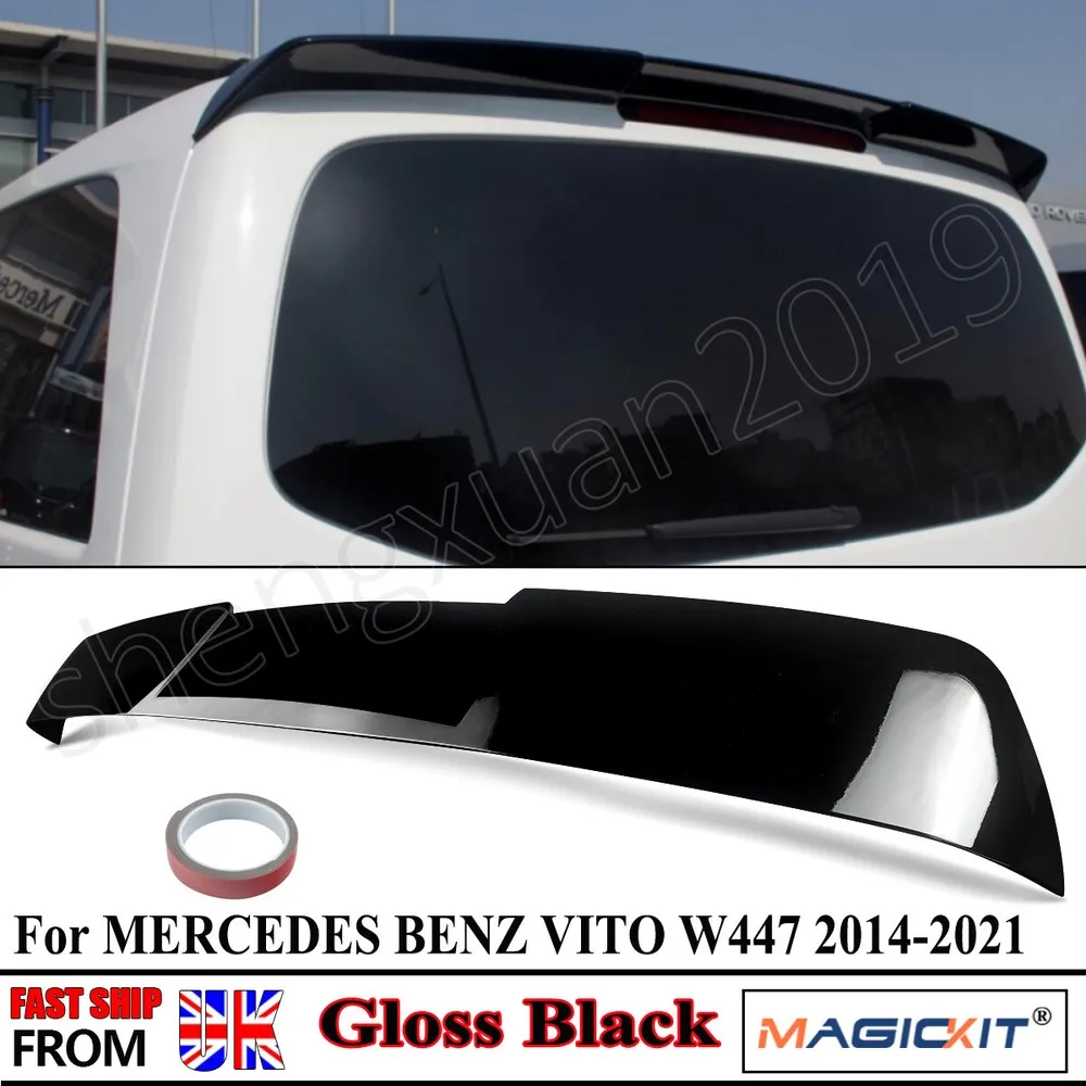 Tylny spojler dachowy do MERCEDES VITO W447 Diesel 114 CDI 2014-2022 TYLNY SPÓJLER DACHOWY KLAPY TYLNEJ SKRZYNI BŁYSK OTARCIEM CZARNY