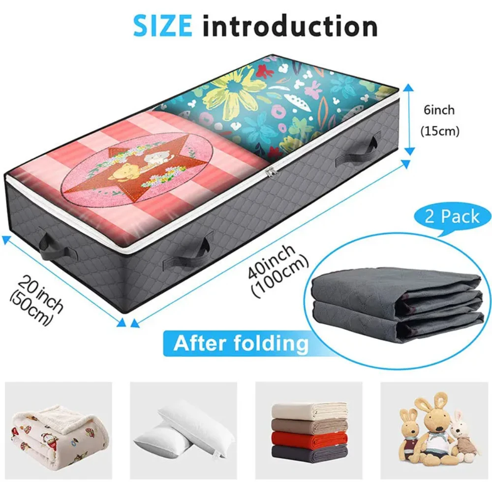 Under Bed Storage Bag Clothing Blanket Quilt Organizer Bedroom Dormitory Large Capacity Dustproof Organizer Bags Household Items 3
