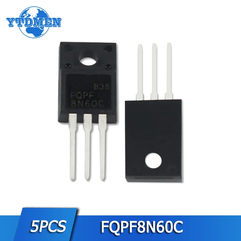 5 шт. FQPF8N60C набор транзисторов TO220F 8N60C 8N60 600V 7.5A MOSFET N-канальные транзисторы TO-220F