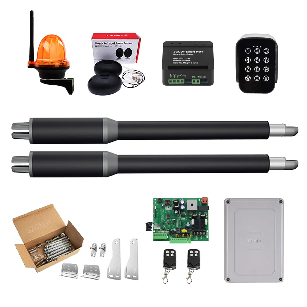 

WiFi Controller AC220V Electric Linear Actuator 300kgs Engine Motor System Automatic Swing Gate Opener with Dual Thick Arms KIT