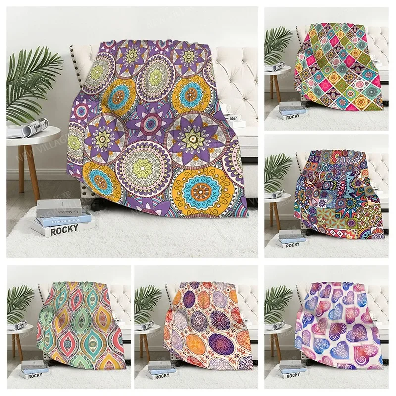 

Plaid sofa for Knee blankets warm winter bed cover throw blanket Decor boho warm fleece Nordic Vintage mandala Soft and hairy