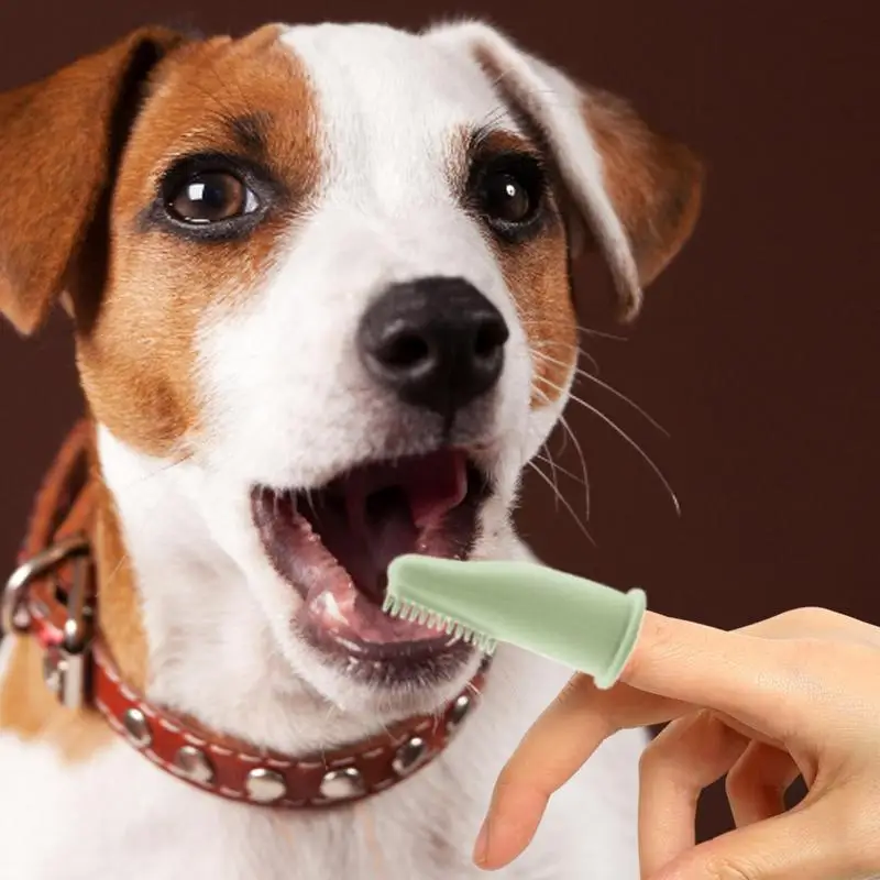 

Dog Toothbrush Ergonomic Design Finger Brush With Soft Bristles Easy Teeth Cleaning Dental Care For Puppies Cats And Small Pets