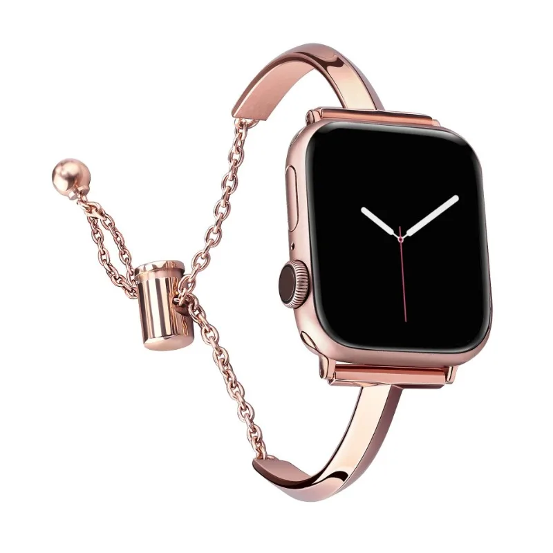 

Slim Watch Band for Apple Watch Series 8 7 41 45mm 6 Se 5 4 Women Diamond Steel Bracelet IWatch Ultra 49mm 44 40 42 38MM Strap