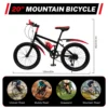 20 Inch Kids Bike Children Bicycle for Boys Girls Ages 8-12 Years Old, MTB Mountain Bike 7 Speed City Bike, GREEB/RED