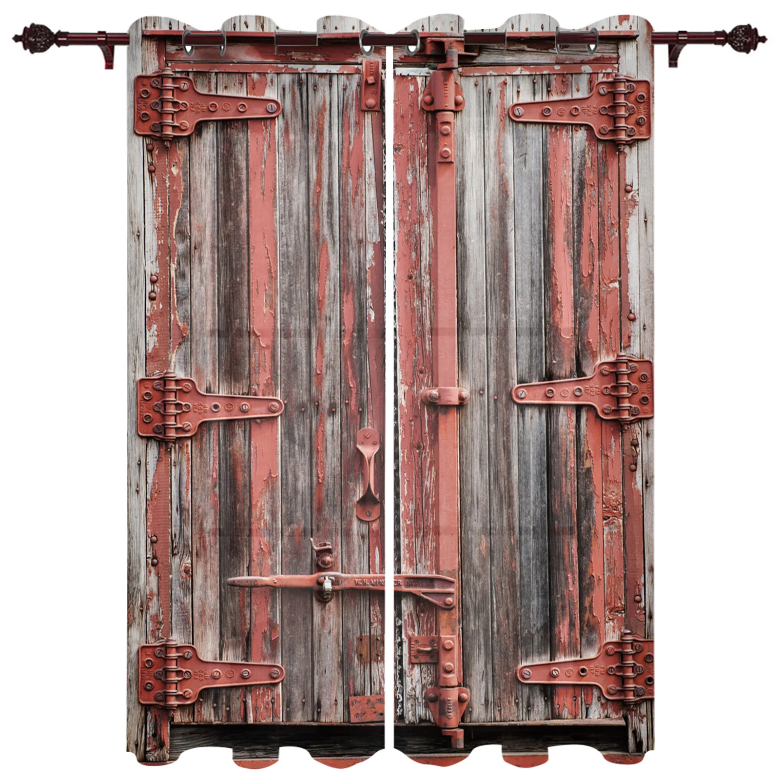 

2023 Wooden Door Retro Style Window Curtain Bedroom Living Room Window Drapes Kitchen Decoration Blinds Curtain Hotel Drapes
