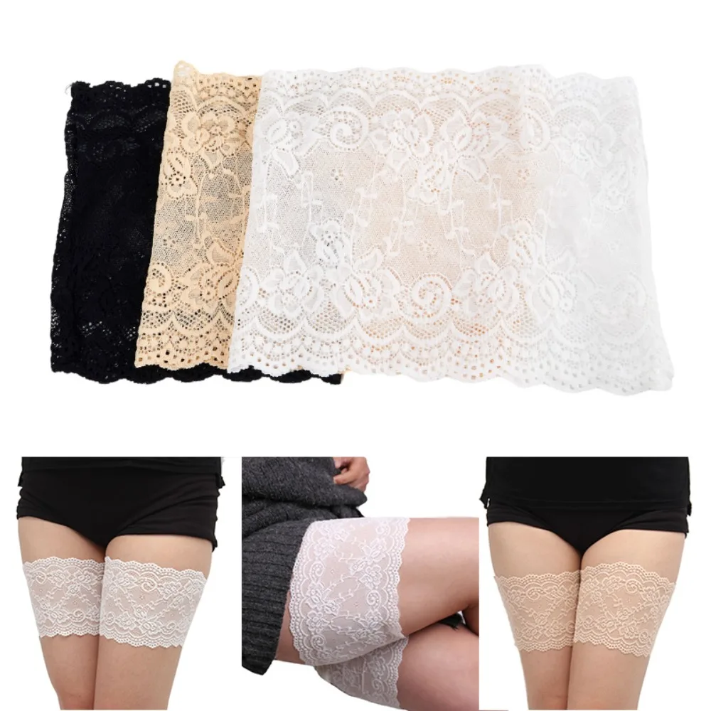 

2Pair Inner Thigh Anti Chafing Thigh Bands Elastic Non Slip Women Sexy Lace Anti Friction Strip Fashion Leg Warmers Gifts