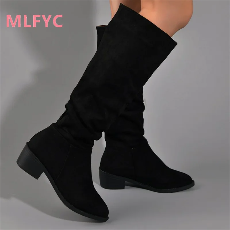 Women Large Spring and Autumn Female Boots New Mid Sleeve Fashion Casual Lightweight Warm Fashion Boots Simple Ladies Boots