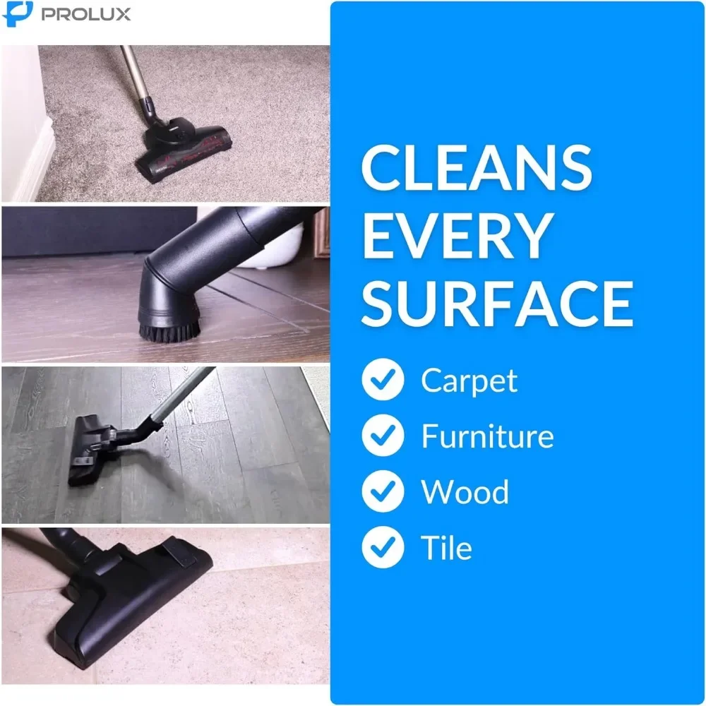 Prolux Tritan Bagged Canister Vacuum Cleaner with HEPA Filter, 5 Speed Motor, Quiet Vacuum for Pet Hair 5