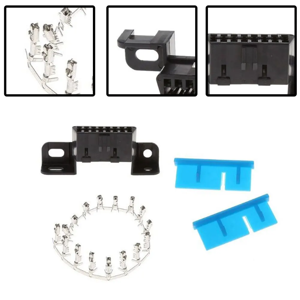

16 Pin Female Wire Sockets Connector OBDII OBD2 12V 24W Plug Terminal Tabs Car Auto Adapter For Replacing Automobile MFG