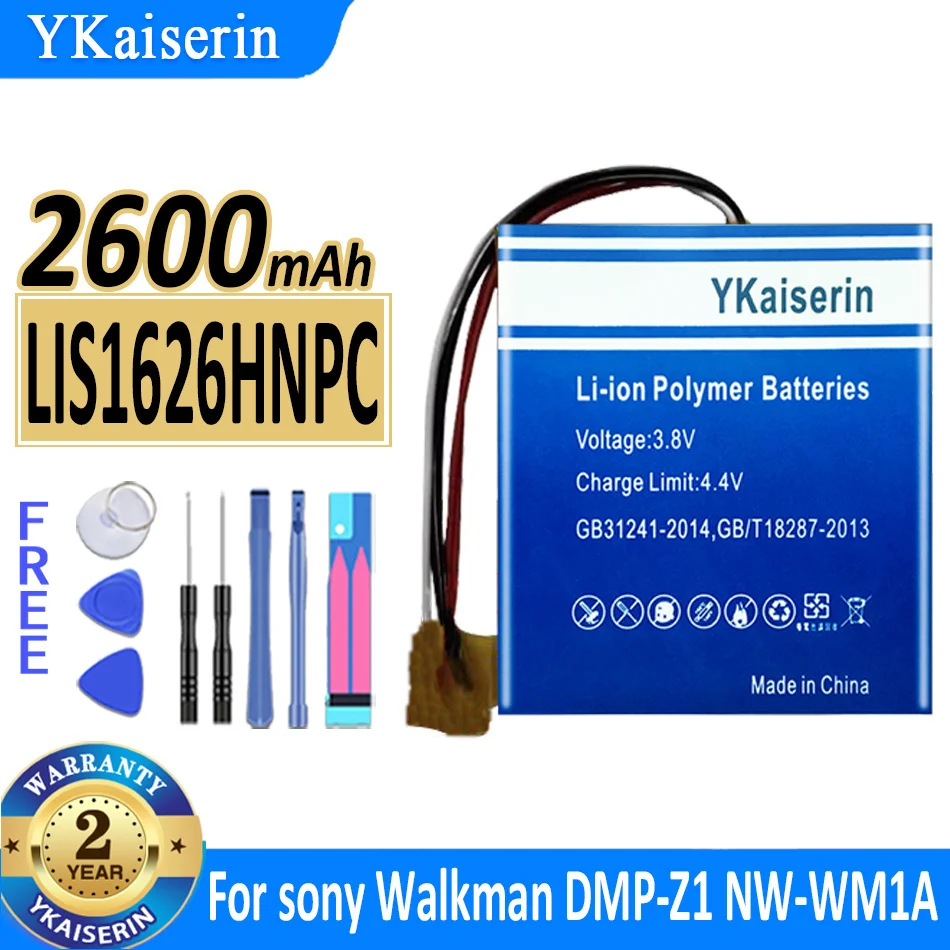 2600Mah Ykaiserin Batteria Lis1626Hnpc Per Sony Walkman Dmp-Z1 Nw-Wm1A Nw-Wm1Z Mp3 Bateria