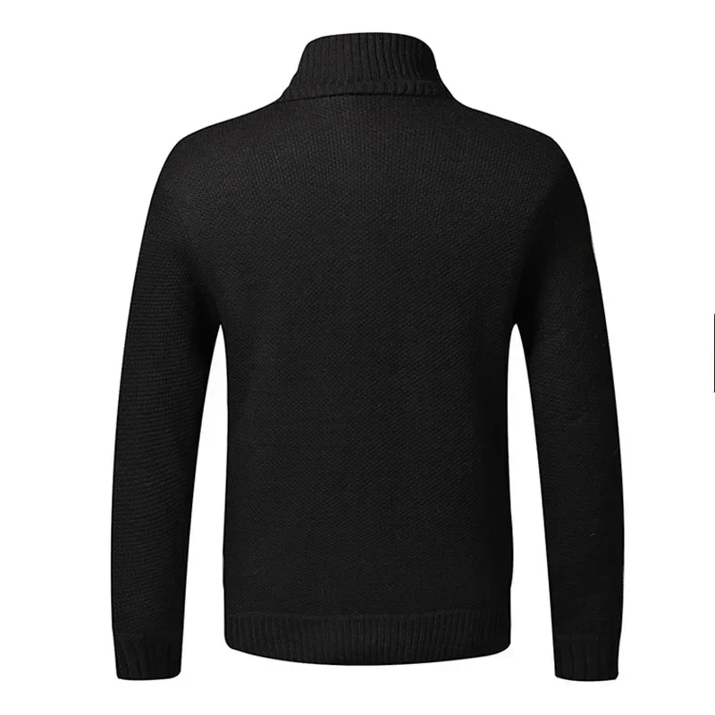 Autumn Winter Warm Cardigan Men Fleece Zipper Sweaters Jackets Mens Slim Fit Knitted Sweatercoat Thick Cardigan Sweater Coat Men