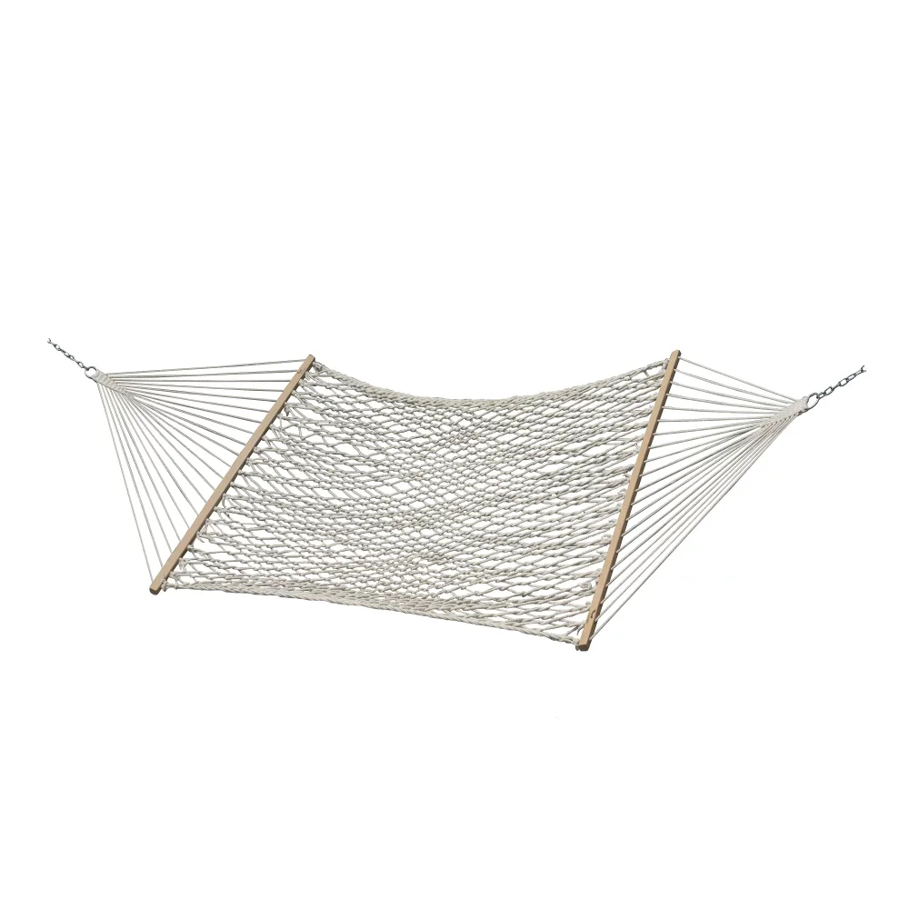 

33670589 Cotton Rope Hammock, Double ,Natural,White,Durable and Strong,13 Lb,144.00 X 60.00 X 2.00 Inches