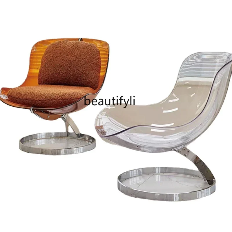 

Акриловый прозрачный обеденный стул, скандинавский одноместный диван для макияжа, модный простой стул для конференций, стул для туалетного столика, мебель