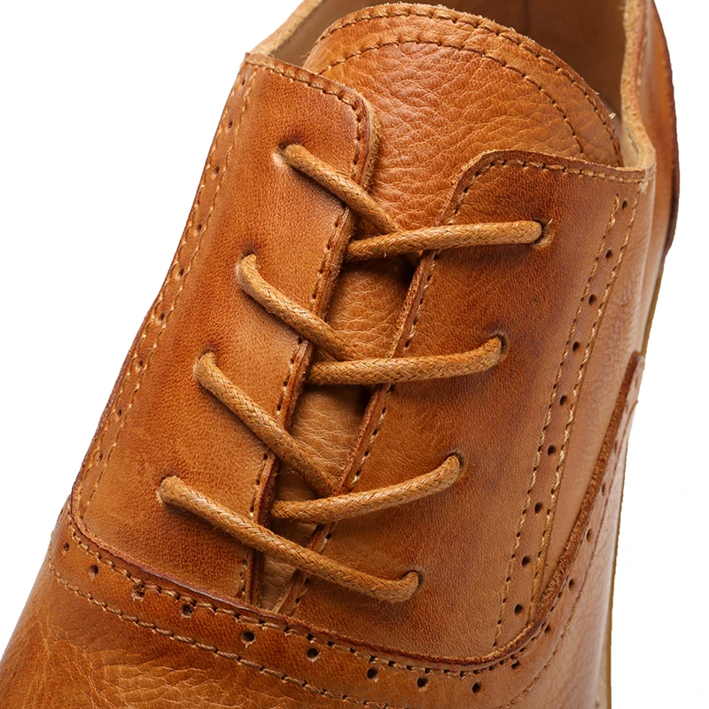 British Derby Shoes Men Calf Leather Unisex Two-part Brogue Shoes Goodyear-welted Women Fomal Business Wedding Male
