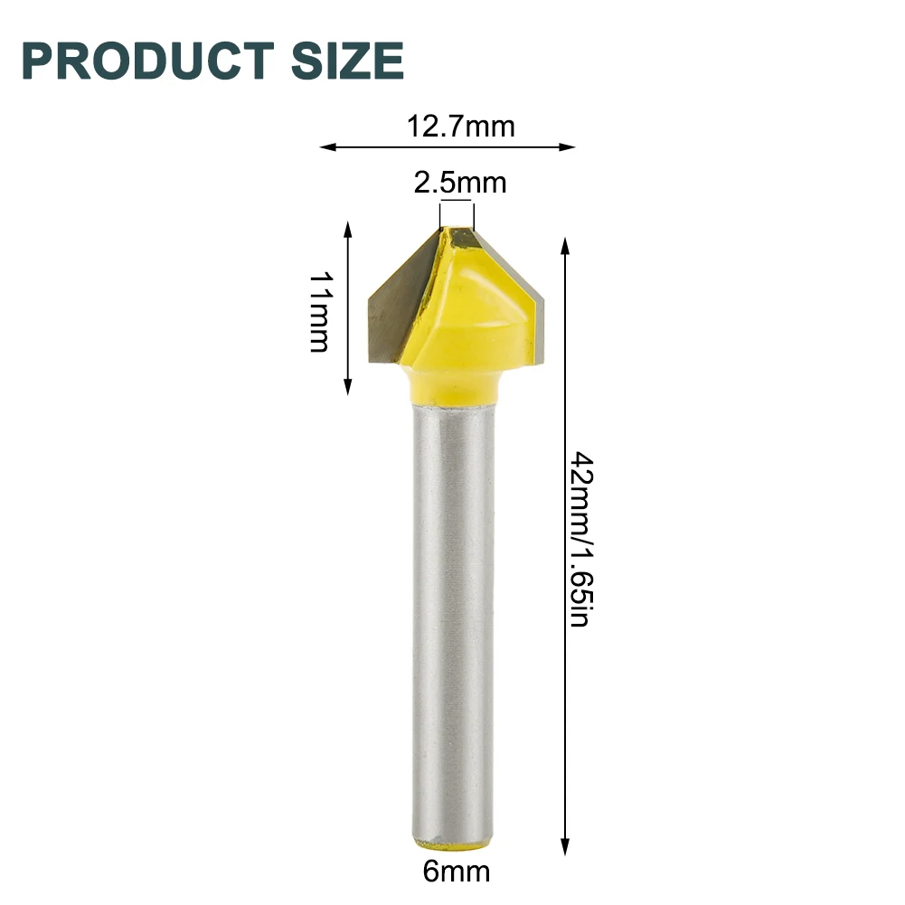 

Cutting Performance MDF Acrylic Engraving And Chamfer Router Bit 6mm Shank 90 Degree Carbide Cutting Performance