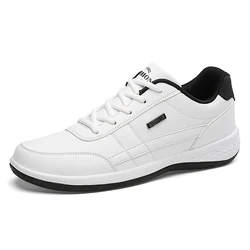 Men's Trendy PU Leather Sneakers: Casual, Breathable & Non-Slip Vulcanized Footwear - 42 (White)