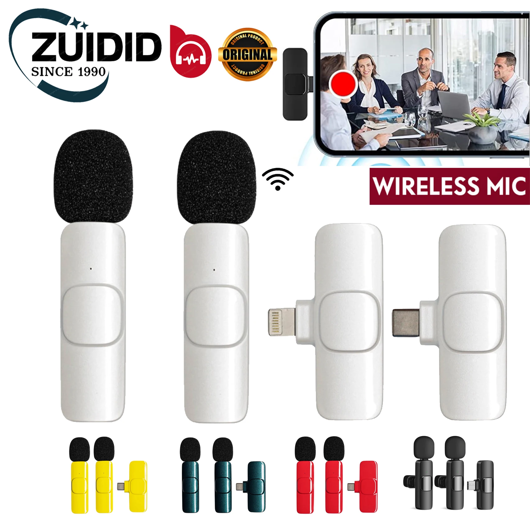 ZUIDID Wireless Microphone For Cell Phone Mini Mic Lavalier Microphone