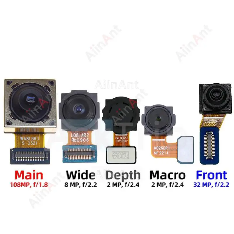 

Original Macro Depth Wide Main Small Front Selfie Back Rear Camera Flex Cable For Samsung Galaxy M51 M53 M515F M526B Phone Parts