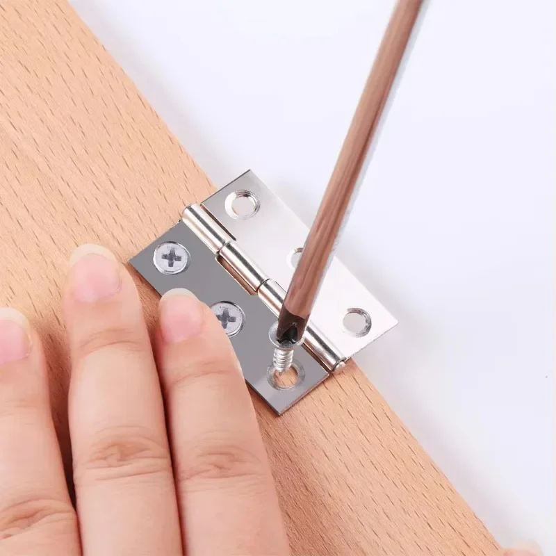 Hardware Stainless Steel Hinges Door Connector Drawer 6 Mounting Holes Durable Furniture Bookcase Window Cabinet Home 20 Pcs