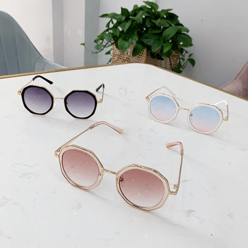 Kids Sunglasses Boys Girls Vintage Polygon Glasses UV400