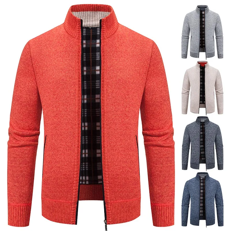 Oversize Male Fleece Cardigan Warm Jacket Coat Men Winter Super Soft Sweaters American Plush Outwear Wool Cashmere Cold Blouse