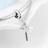 Fashion Women 925 Silver Hairdressing Tool Scissors and Comb Dangle Charms Beads Fit Original  Charm Bracelet Jewelry 5