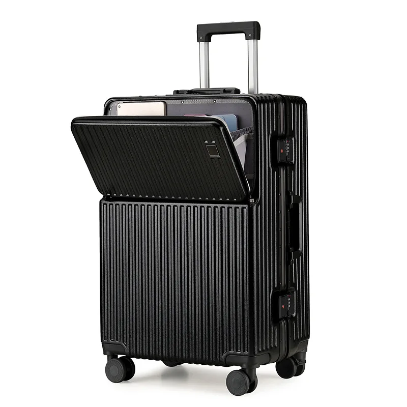 New Suitcase Wheels PC Luggage  Multi-Functional Aluminium Frame Silent Wheel Password Suitcase Lightweight Business Luggage
