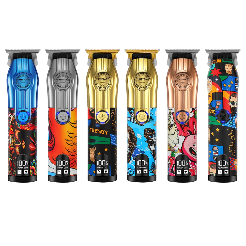 남성용 그래피티 프린트 전문 전기 이발 기계, T자형 커터 헤드 클리퍼 헤어, ..