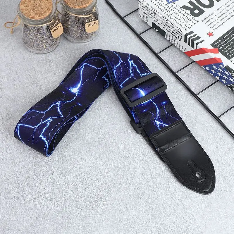 Artistic Print Adjustable Leather Guitar Strap