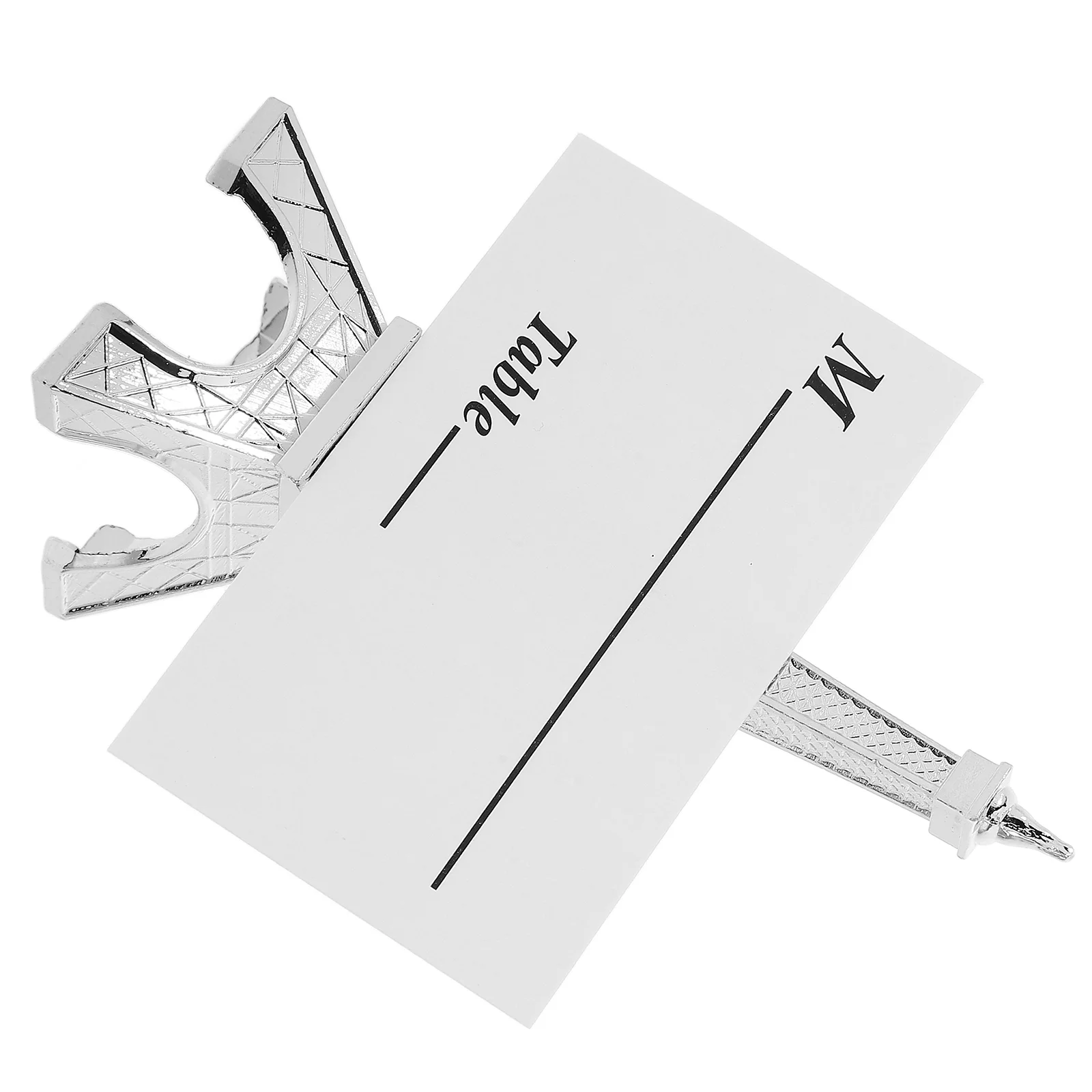 

Dining Table Card Holder Tower Paper Clip Business Picture Holders Aluminum Alloy Memo