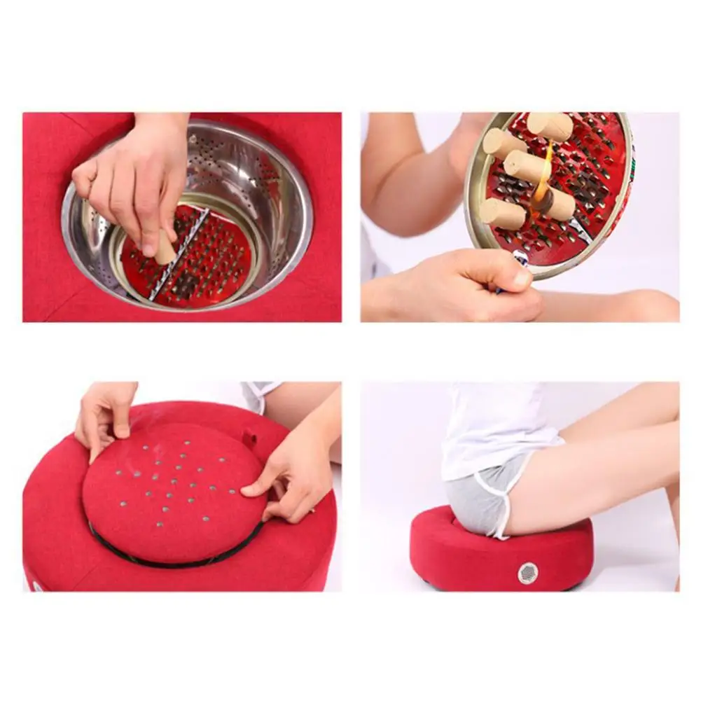 SHARE HO Chinese Heating Therapy Sitting Moxibustion Acupuncture Points Back Waist Treatment Moxa Cover Mugwort Sticks Burner
