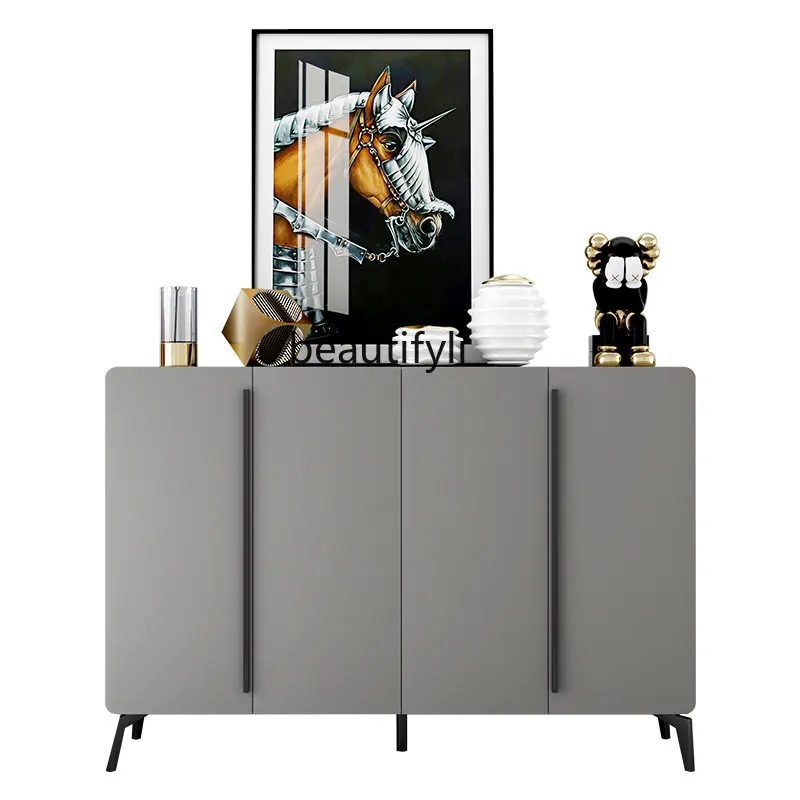 

yj Italian Light Luxury Minimalist Shoe Cabinet Post-Modern Paint Storage Cabinet Lobby Entrance Cabinet