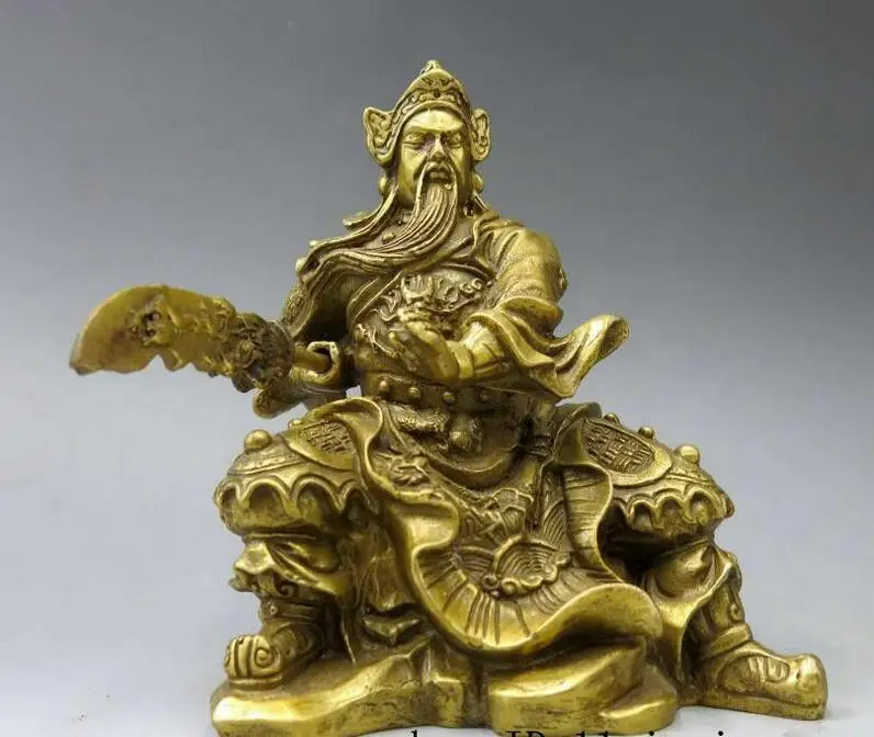

Статуэтка китайского воина Guan Gong Guan Yu из чистой латуни 5 дюймов