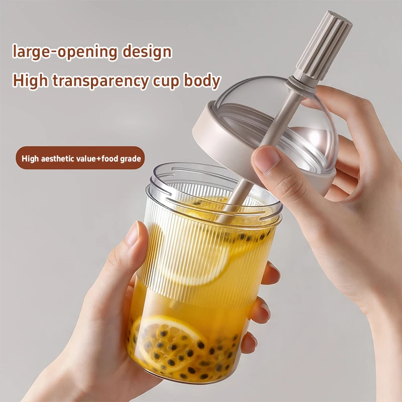Coffee Cups With Lids Reusable 17oz Drinkware With Lid And Straw Cold Drink Tumbler For Women Men Travelers Home Office Travel - 3
