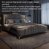 Tête de lit de luxe élégante avec rangement, tables de chevet jumelles, meubles de chambre modernes et uniques, accessoires de mobilier de chambre 2