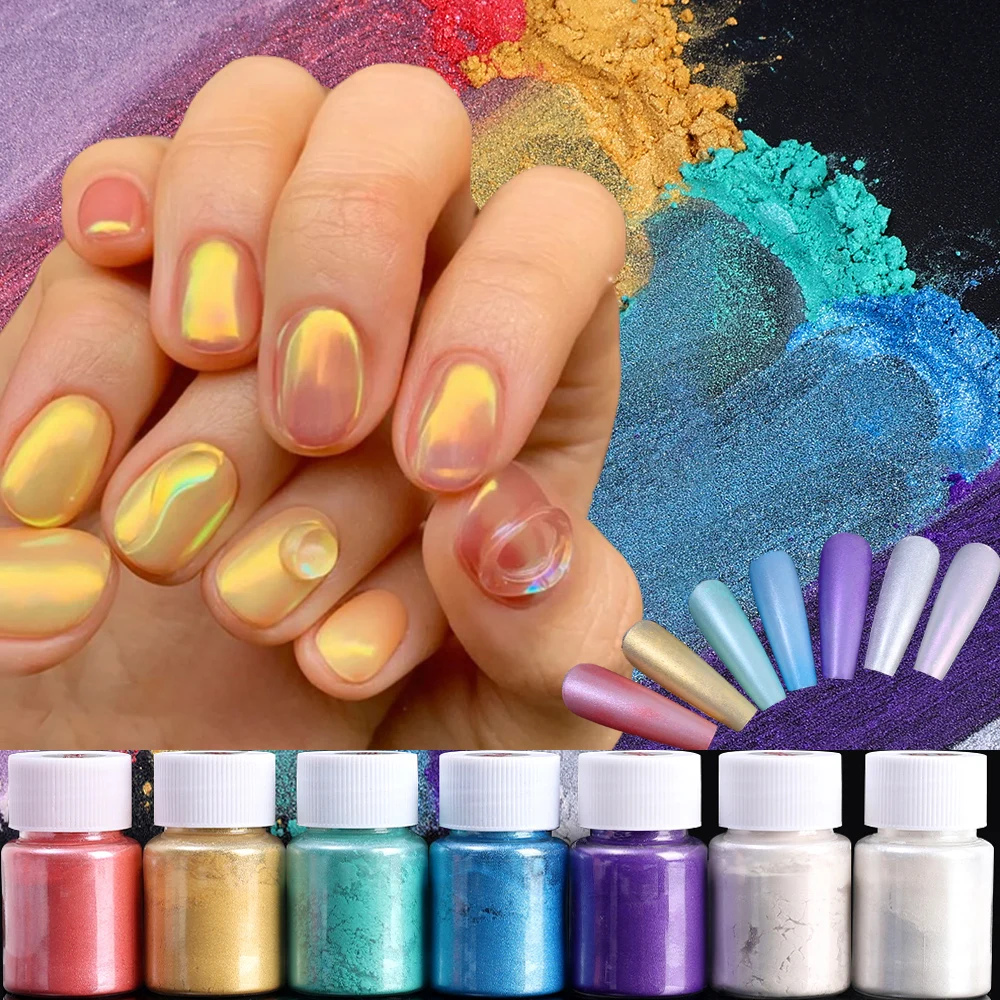 Sirena Glitter Perla Polvere Per Unghie Olografica Glitter Per Unghie Aurora Pigmento In Polvere Per Unghie Dip Powder Decorazioni Per Unghie Fai Da T