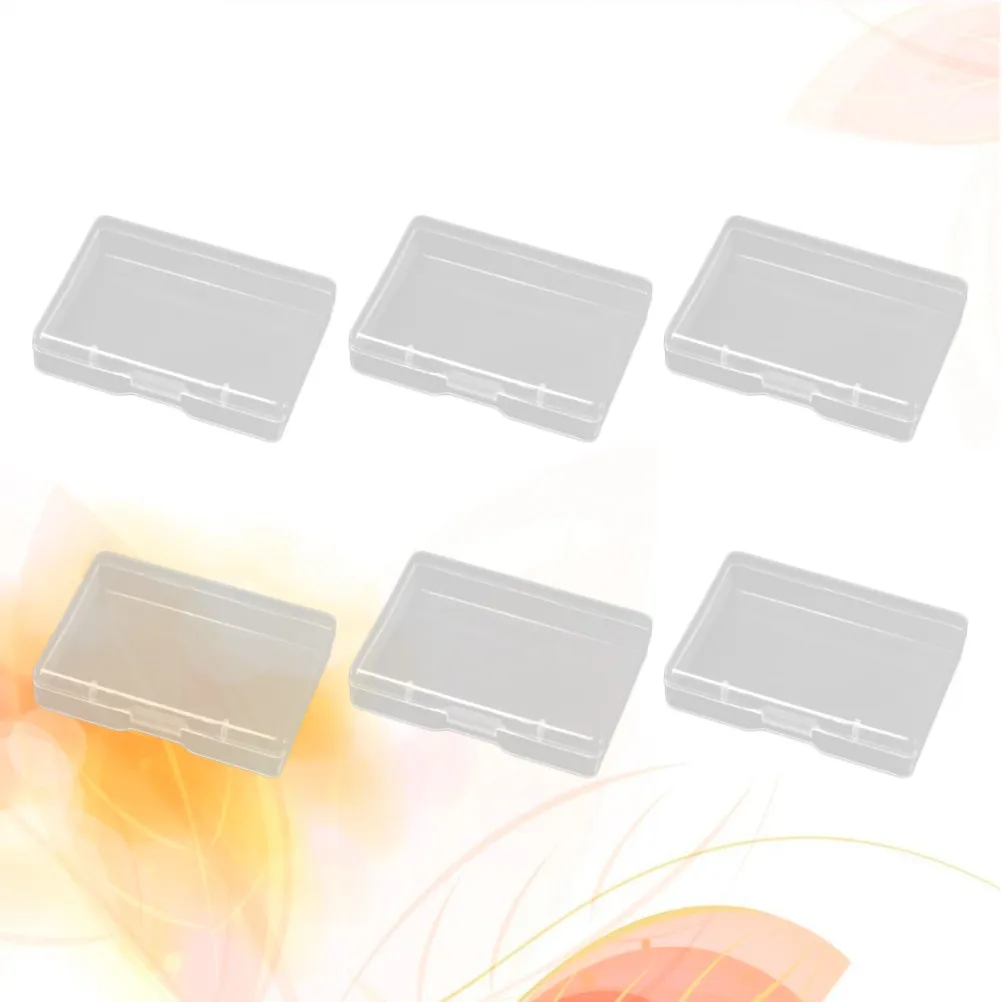 6Pcs 플라스틱 보관 상자 작은 직사각형 투명 주최자 케이스 공예 보석 구슬 동전을위한 미니 보관 용기