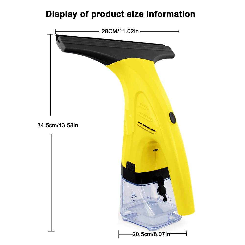 Cordless Rechargeable Automatic Window Vacuum Squeegee Portable Glass Cleaning Machine For Showers, Mirrors, Glass, & Countertop 6
