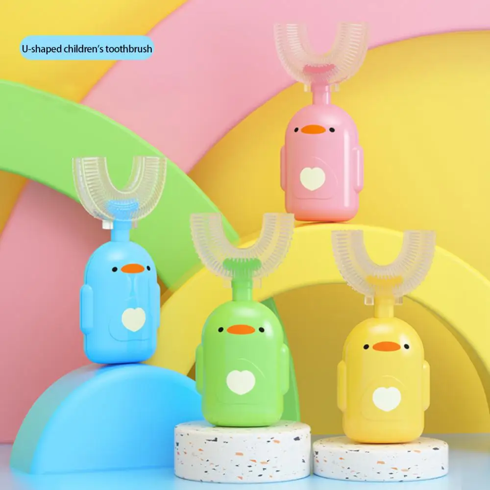  Baby Toothbrush 2-12Y U-Shape Infant Brush With Handle Silicone Baby Soft Finger Toothbrush BPA Free Newborn Care Oral Cleaning 