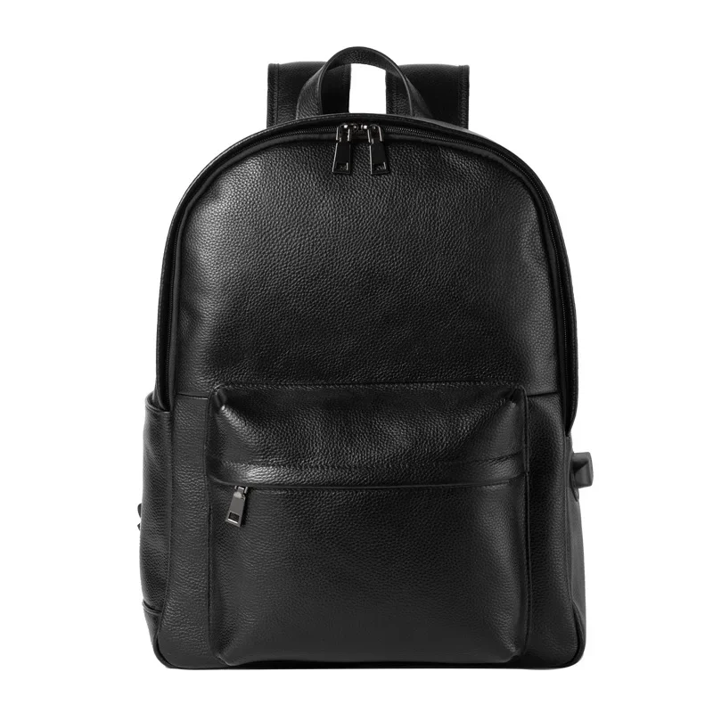 

Men Genuine Cow Leather Backpack Laptop Bookbag Boy Schoolbag Male Casual Big capacity Travel Rucksack